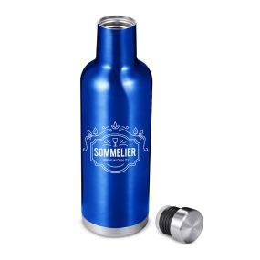 black aluminum bottle with a clear lid and an imprint saying Sky Management