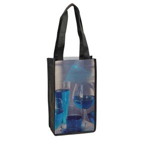 Customizable 2-Bottle Wine Tote - High-Quality PET Design