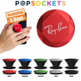 personalized colored diamond popsockets with laver engrave
