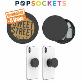 personalized black popsocket with small compartment