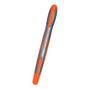 personalized orange highlighter with clip and an imprint saying hd qx television