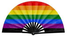 Victory Over AIDS Pride Flag Snap Fan