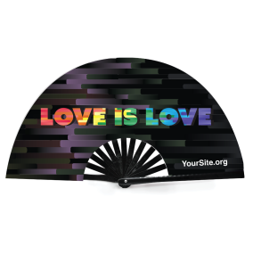 PRIDE Love Is Love Stripe Snap Fan