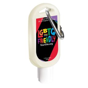LGBTQ Friendly - 1.5 fl Oz. Tropical Broad Spectrum Sunscreen Tottle w/ Carabiner Spf 30