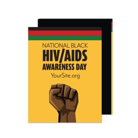 a magnet with a fist and text saying National Black HIV/AIDS Awareness Day