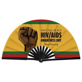 a mosaic snap fan with text saying National Black HIV/AIDS Awareness Day