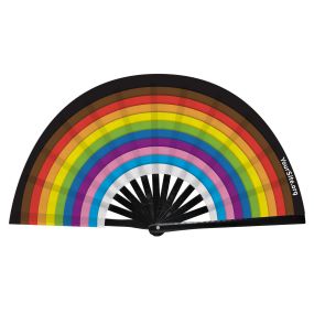 custom fan with rainbow colors and yoursite.org text at the bottom right