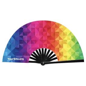 Rainbow Mosaic Snap Fan