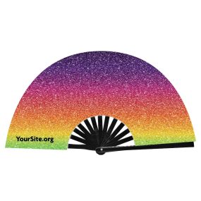 Rainbow Glitter Snap Fan