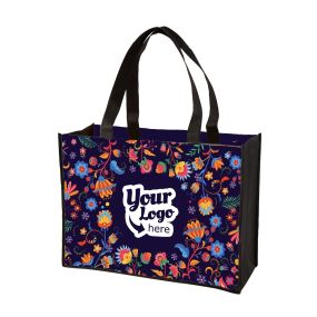 LatinX Purple Flower Collection Fully Sublimated Non-Woven Tote Bag 