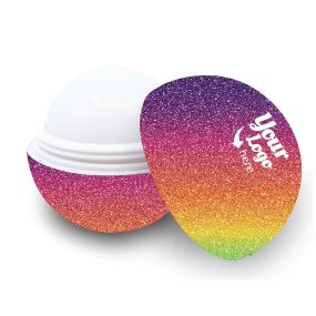 Rainbow Glitter Round Lip Balm