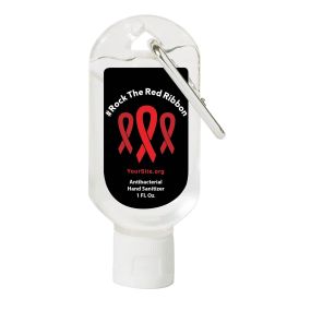 Rock The Ribbon - 1 Oz. Hand Sanitizer With Carabiner