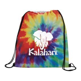 Customizable Tie Dye Rainbow Drawstring Bag