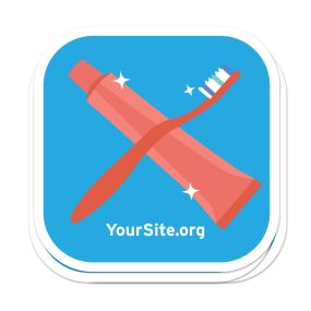 Custom toothbrush and paste sticker with yoursite.org