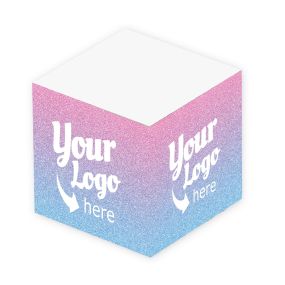 Trans Glitter Post-it® Custom Printed Notes Cube