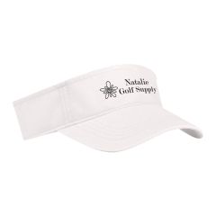 custom white value visor with an imprint saying natalie golf supply