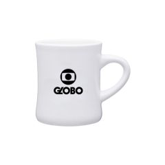 white mug with an imprint saying globo