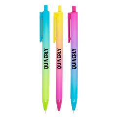 a group of gradient style pens with an imprint saying quiverly