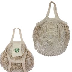 Natural cotton tote with multiple holes and carrying handles