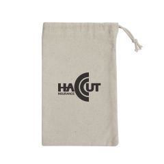 Natural personalized carrying pouch with drawstring closure