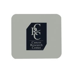 gray mouse pad with an imprint in the middle of a logo saying crc and text below saying cancer research center