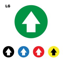 green circle with a white arrow pointing up in the middle and the letters lg on the left side of image