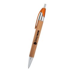 bamboo pen with orange trim and an imprint saying deepweb