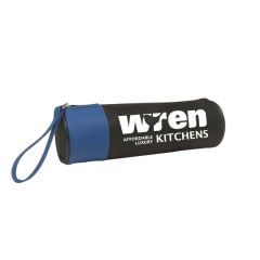 personalized blue pencil case with hand strap and zipper