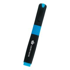 personalized blue highlighter with clip holder and grip