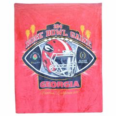 full color blanket with an image of the rose bowl game georgia 2018 playoffs