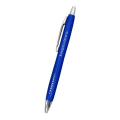 blue pen with an imprint saying Banquela Fayette