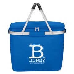 cooler bag with picnic handles and zippered compartment
