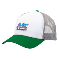 personalized trucker hat with embroidered stitching