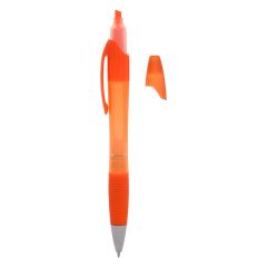 personalized translucent orange highlighter pen with rubber grip for comfort
