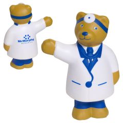 personalized bear doctor stress reliever with imprint on back