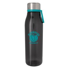 personalized black and teal plastic bottle with silver lid and an imprint saying horrocks chiropractic