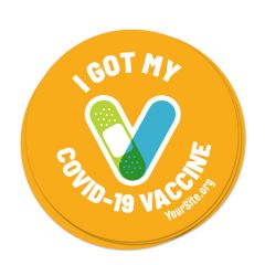 i got my covid-19 vaccine sticker orange bandaid