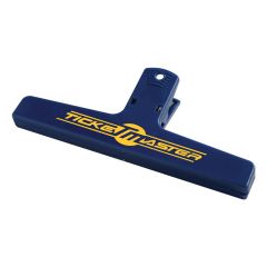 navy 6" food clip with an imprint saying ticketmaster