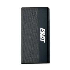 a gray and black power bank with 5 light indications and an imprint saying pilot freight services