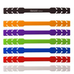 mask extenders in black, orange, purple, green, blue, red, and white