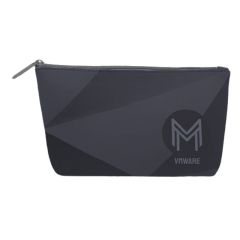 black small gusset pouch with a main zippered compartment