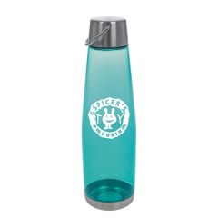 green plastic bottle with a twistable lid and an imprint saying Nuolo
