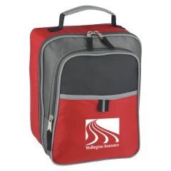 lunch bag with carry handle and zippers