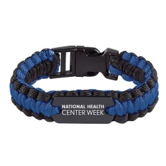 National Health Center Week (Blue) - Bracelet With Metal Plate