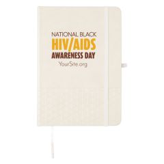a white notebook with text saying National Black HIV/AIDS Awareness Day