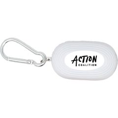 personalized white safety alarm keychain with built-in LED