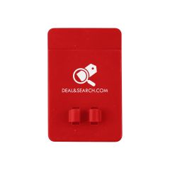 personalized red phone wallet with earbud holder and pocket