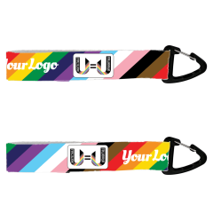 U=U Inclusive Rainbow  - Full Color Customizable Spring Clip Lanyard