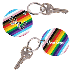 U=U Inclusive Rainbow - LVL Keychains Full Color Customizable