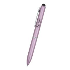 pink pen with a stylus on top and an imprint saying forever wedding planning